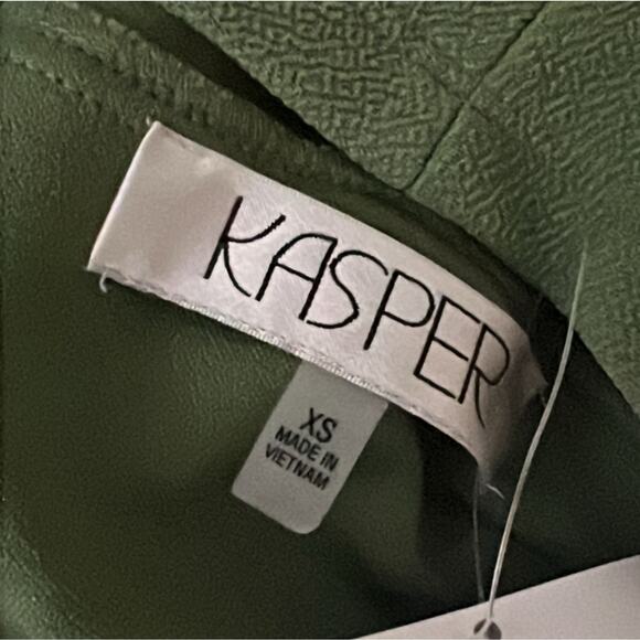 Kasper Open Front Jacket Casual Bussines Shawl-Collar Green Size XS NWOT - Picture 3 of 6